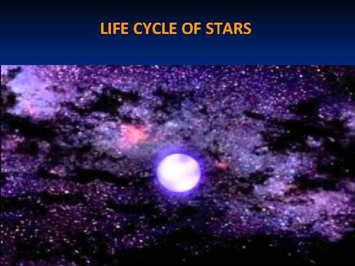 LIFE CYCLE OF STARS 