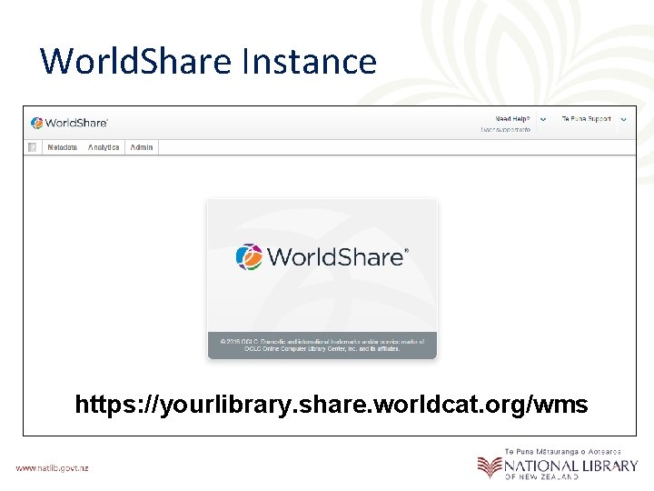 World. Share Instance https: //yourlibrary. share. worldcat. org/wms 