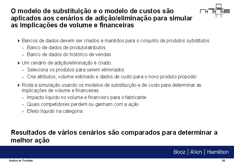 O modelo de substituição e o modelo de custos são aplicados aos cenários de