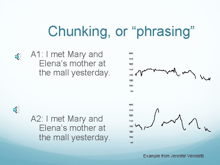 Chunking, or “phrasing” A 1: I met Mary and Elena’s mother at the mall