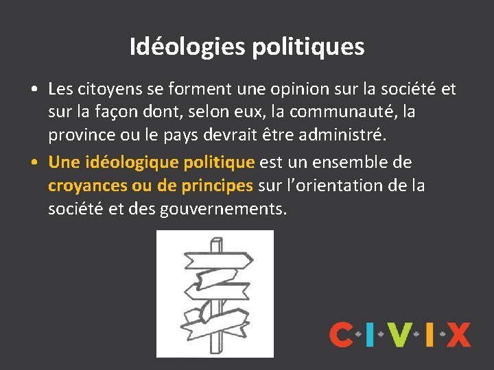 Idéologies politiques • Les citoyens se forment une opinion sur la société et sur