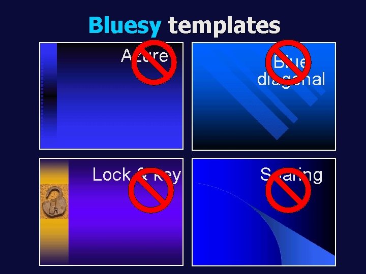 Bluesy templates Azure Lock & key Blue diagonal Soaring 