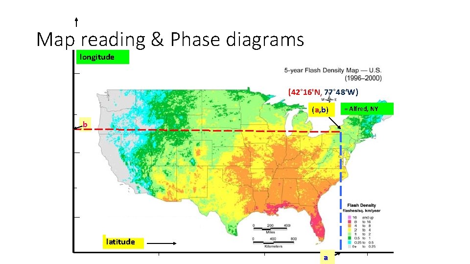 Map reading & Phase diagrams longitude (42° 16'N, 77° 48‘W) (a, b) b latitude