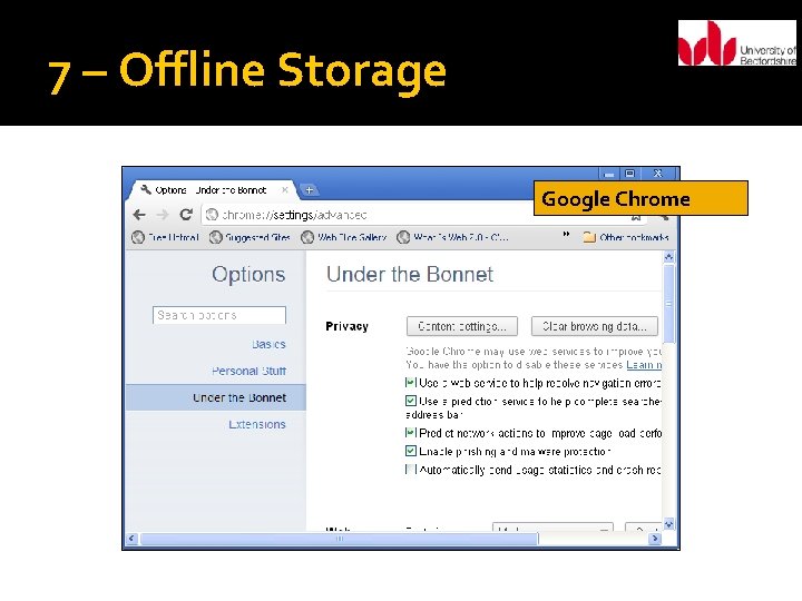 7 – Offline Storage Google Chrome 