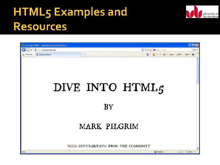 HTML 5 Examples and Resources 