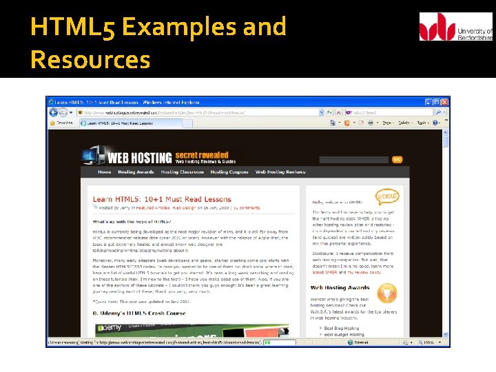 HTML 5 Examples and Resources 