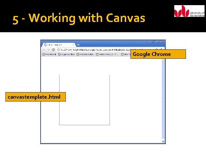 5 - Working with Canvas Google Chrome canvastemplate. html 