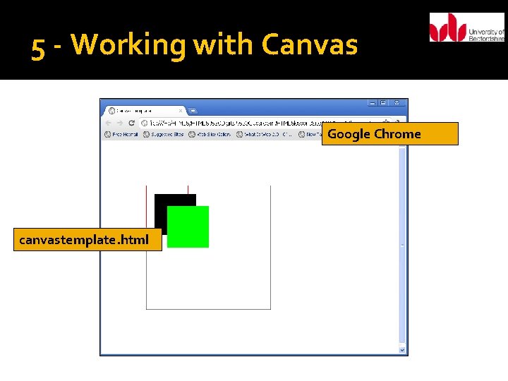 5 - Working with Canvas Google Chrome canvastemplate. html 