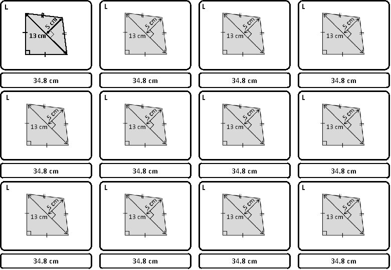 L 5 cm 13 cm 34. 8 cm 34. 8 cm 