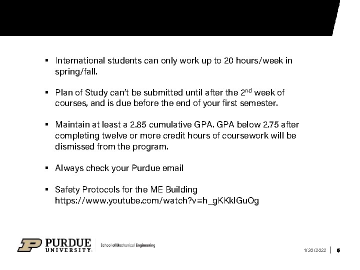 § International students can only work up to 20 hours/week in spring/fall. § Plan