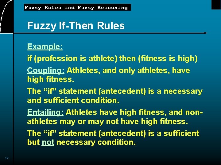 Fuzzy Rules and Fuzzy Reasoning Fuzzy If-Then Rules Example: if (profession is athlete) then