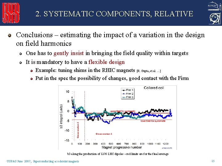 2. SYSTEMATIC COMPONENTS, RELATIVE Conclusions – estimating the impact of a variation in the 2. SYSTEMATIC COMPONENTS, RELATIVE Conclusions – estimating the impact of a variation in the