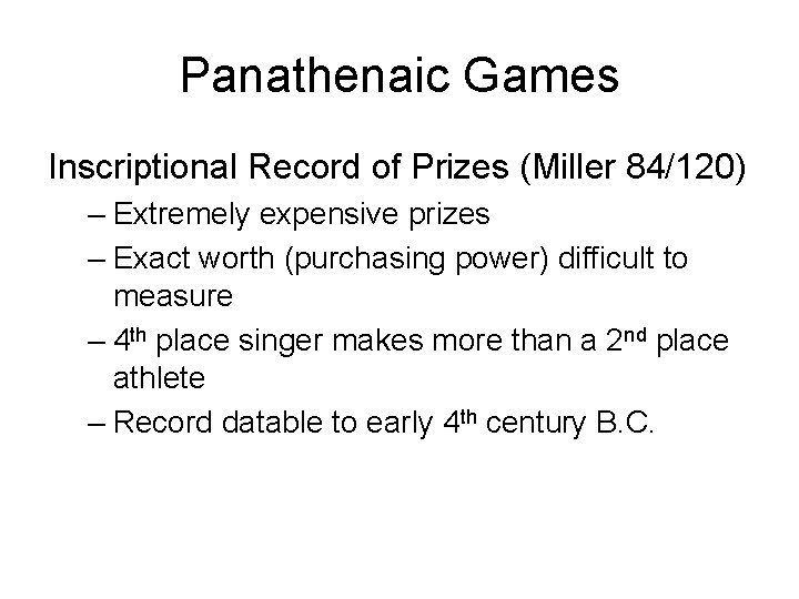 Panathenaic Games Inscriptional Record of Prizes (Miller 84/120) – Extremely expensive prizes – Exact