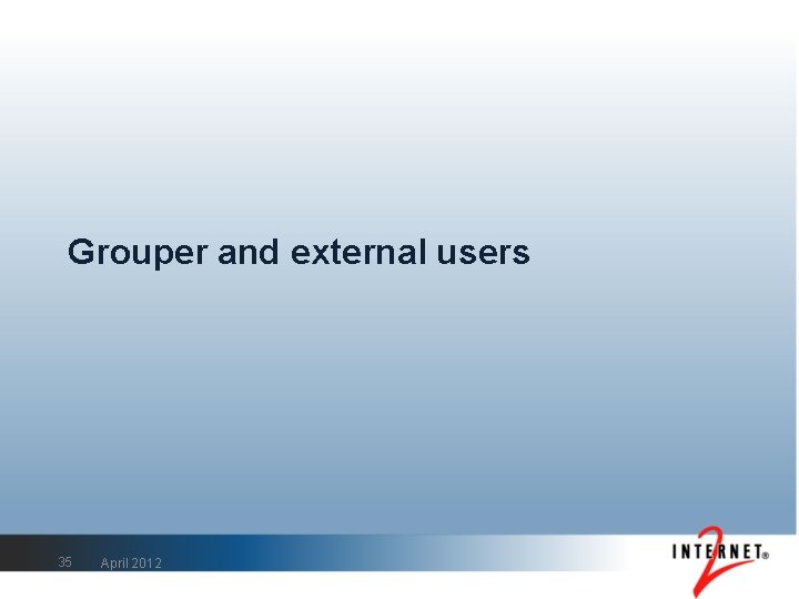 Grouper and external users 35 April 2012 