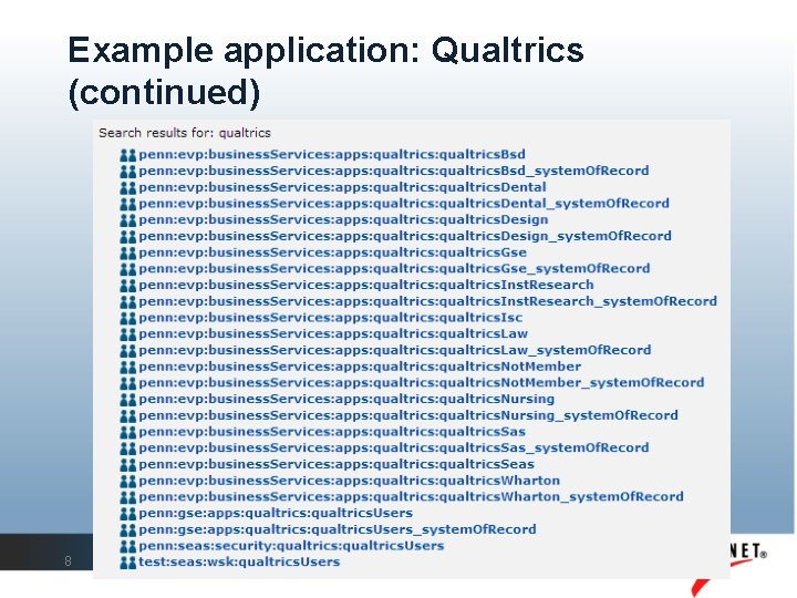 Example application: Qualtrics (continued) 8 April 2012 