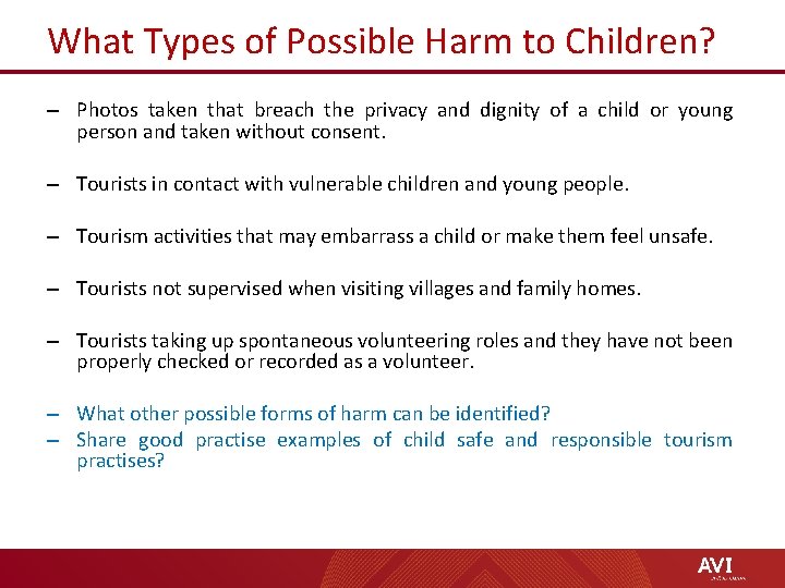 What Types of Possible Harm to Children? – Photos taken that breach the privacy