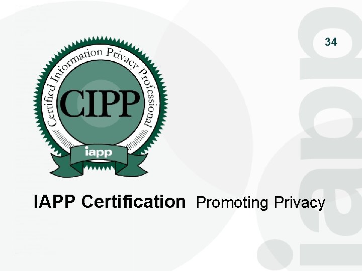 34 IAPP Certification Promoting Privacy 