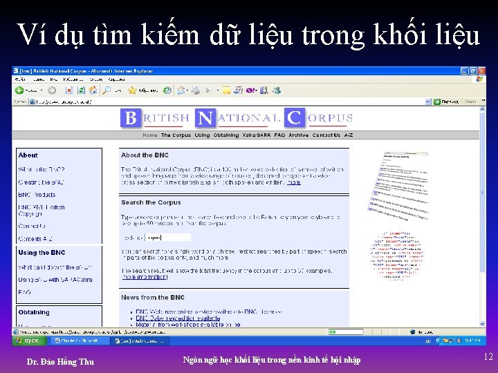 Ví dụ tìm kiếm dữ liệu trong khối liệu Dr. Đào Hồng Thu Ngôn