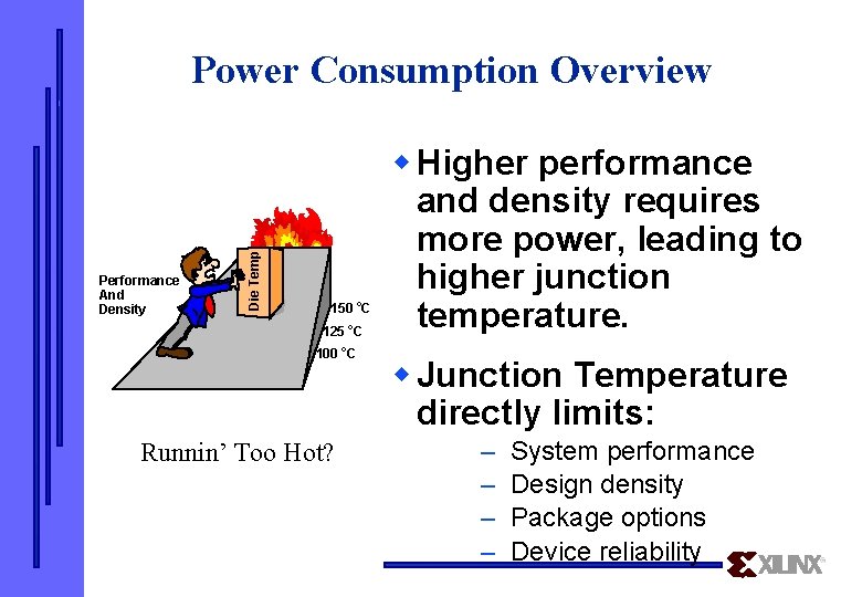 Performance And Density Die Temp Power Consumption Overview 150 o. C 125 o. C