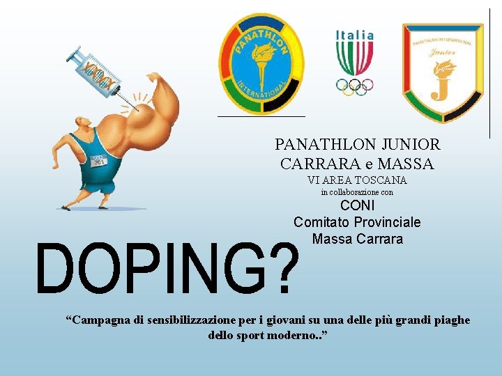 PANATHLON JUNIOR CARRARA e MASSA VI AREA TOSCANA in collaborazione con CONI Comitato Provinciale