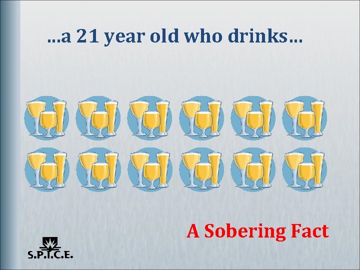 …a 21 year old who drinks… A Sobering Fact 