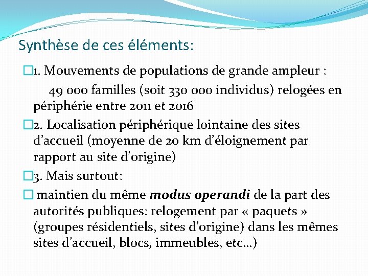 Synthèse de ces éléments: � 1. Mouvements de populations de grande ampleur : 49