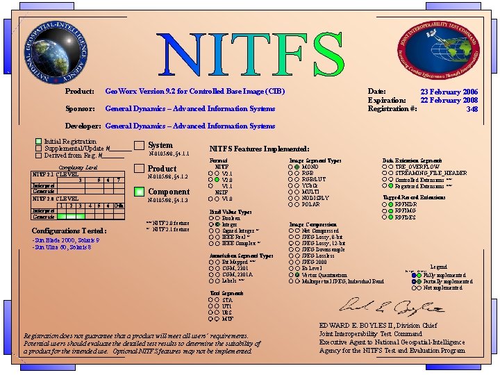 Product: Geo. Worx Version 9. 2 for Controlled Base Image (CIB) Sponsor: General Dynamics