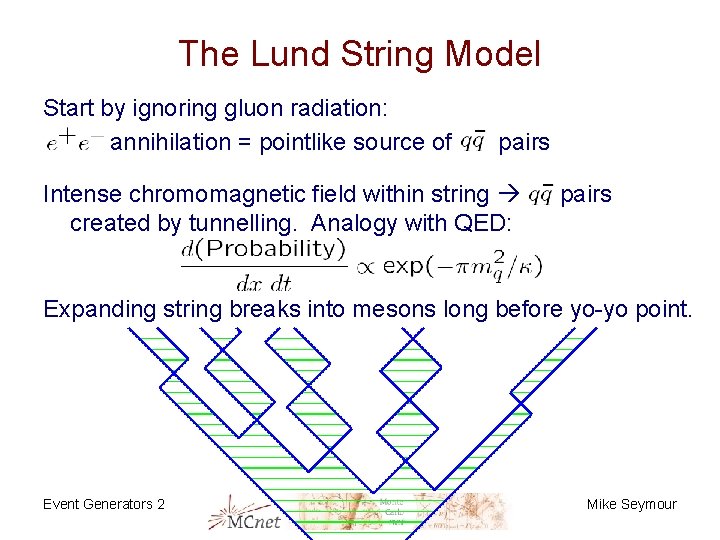 The Lund String Model Start by ignoring gluon radiation: annihilation = pointlike source of