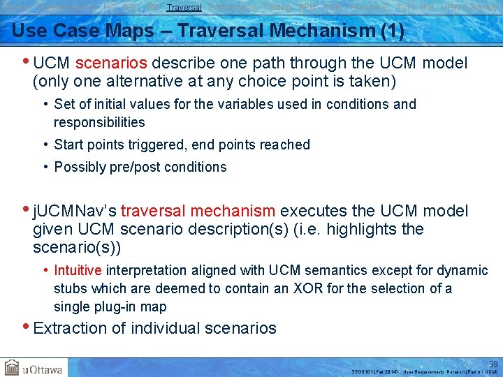 Basics Transformations UC GRL RM Traversal Performance Testing BPM AOM Reverse E. Tool MM