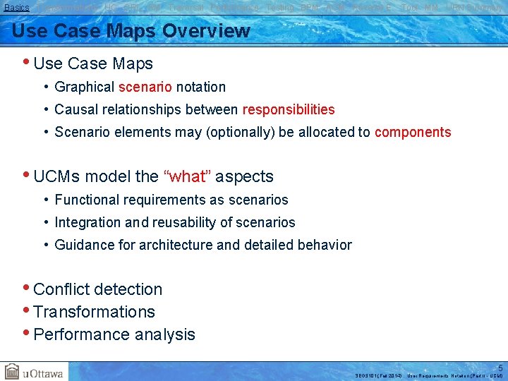 Basics Transformations UC GRL RM Traversal Performance Testing BPM AOM Reverse E. Tool MM