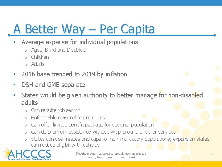 A Better Way – Per Capita • Average expense for individual populations: Aged, Blind