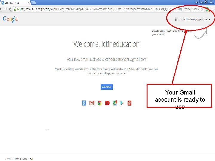 Your Gmail account is ready to use 