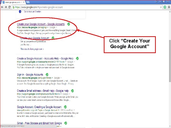 Click “Create Your Google Account” 