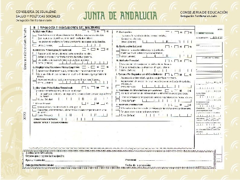 CONSEJERIA DE EDUCACIÓN Delegación Territorial en Jaén 