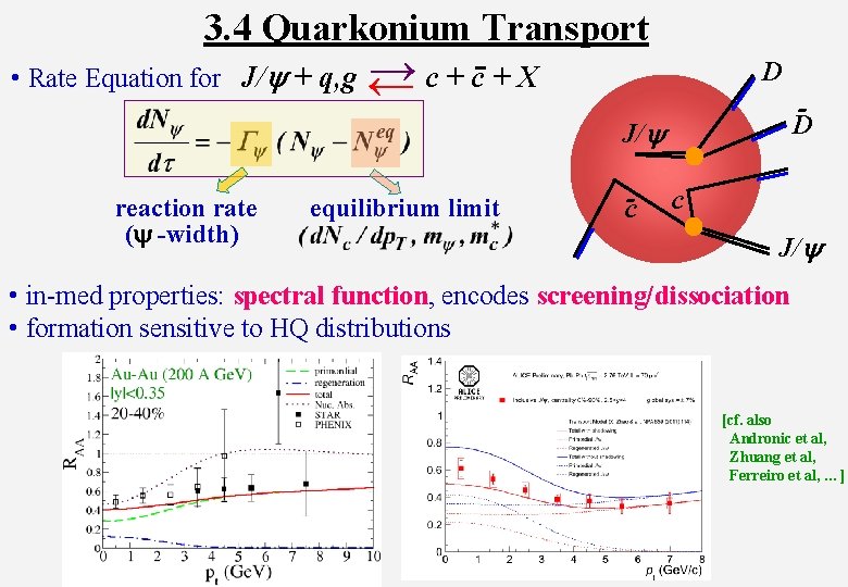 3. 4 Quarkonium Transport • Rate Equation for J/y + q, g → c