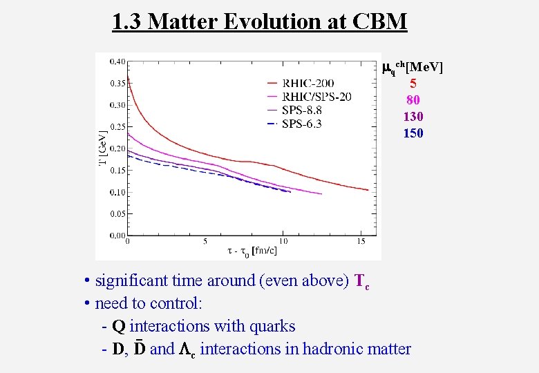 1. 3 Matter Evolution at CBM mqch[Me. V] 5 80 130 150 • significant
