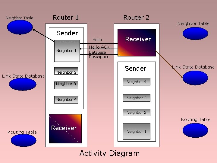 Neighbor Table Router 1 Router 2 Sender Hello Neighbor 1 Link State Database Neighbor