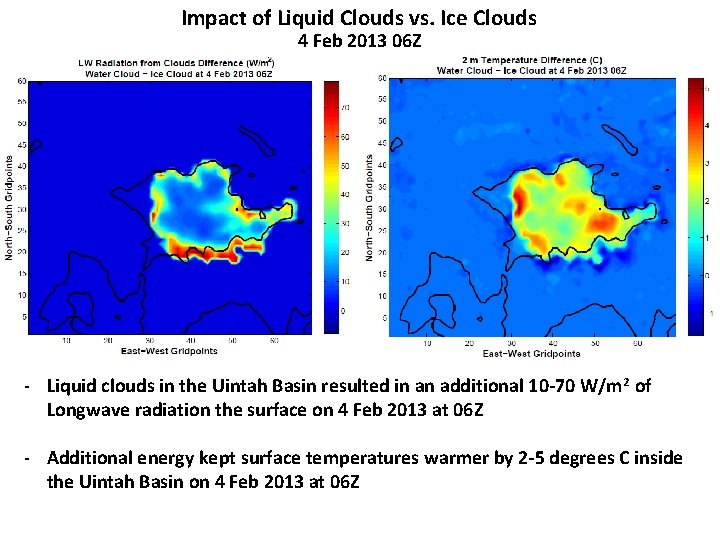 Impact of Liquid Clouds vs. Ice Clouds 4 Feb 2013 06 Z - Liquid