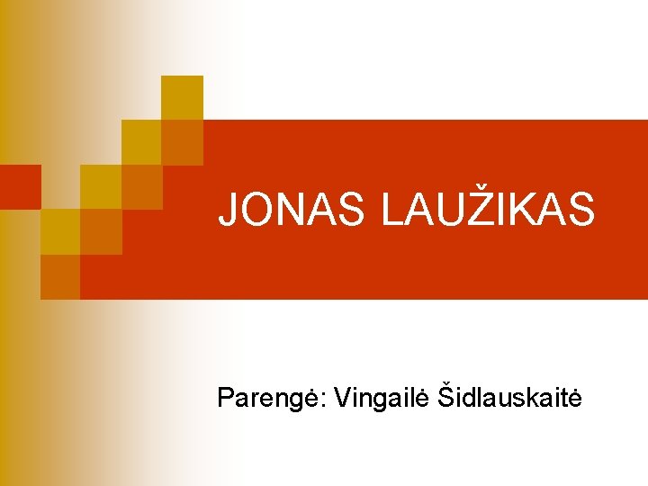 JONAS LAUŽIKAS Parengė: Vingailė Šidlauskaitė 