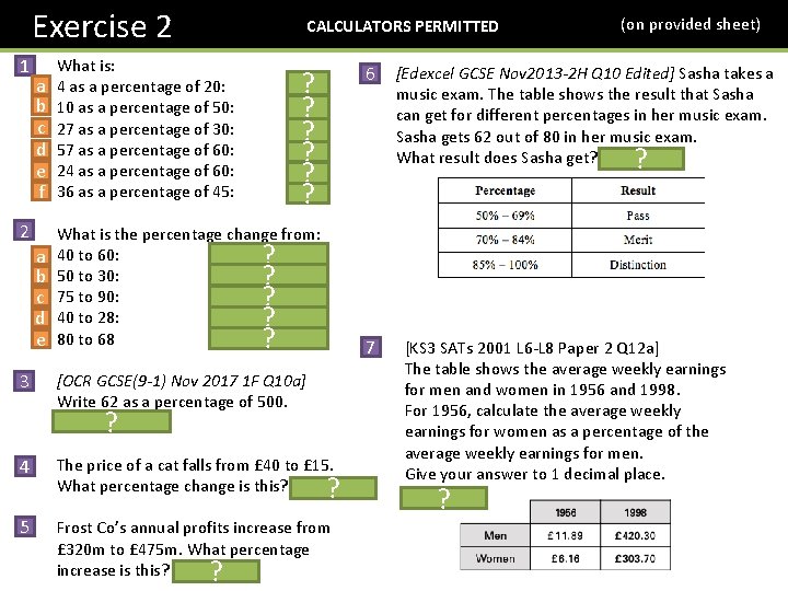 Exercise 2 1 a b c d e f What is: 4 as a