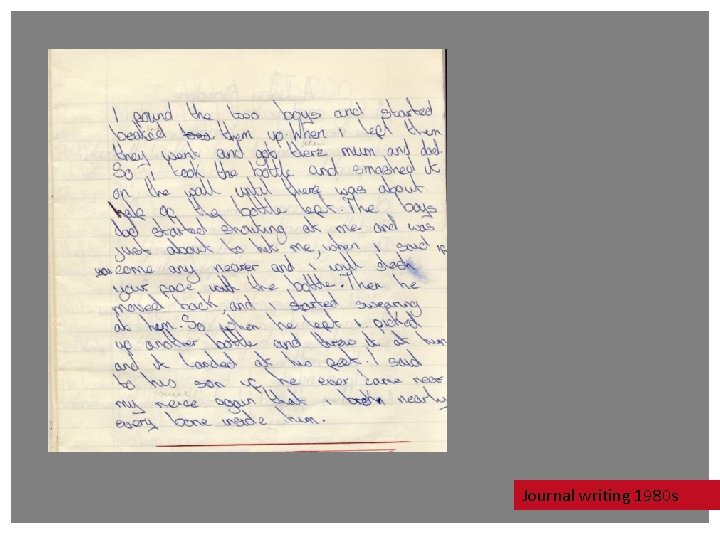 Journal writing 1980 s Journal writing 1980 s