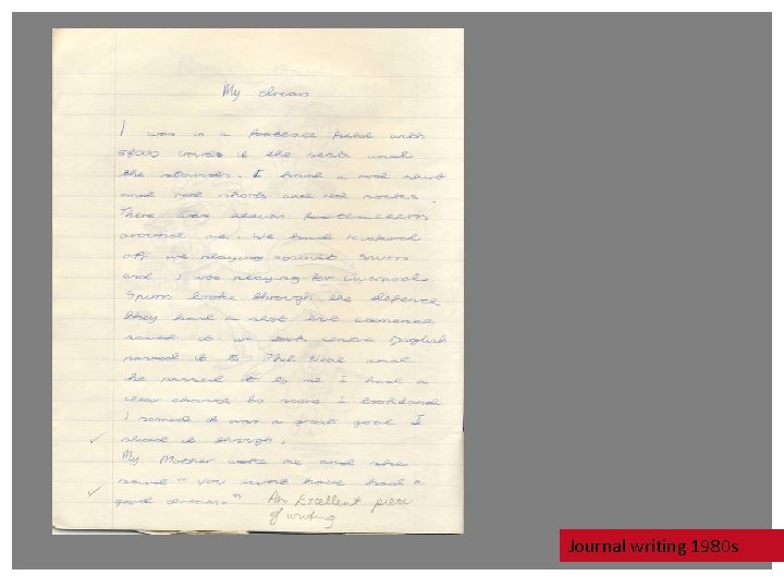 Journal writing 1980 s Journal writing 1980 s