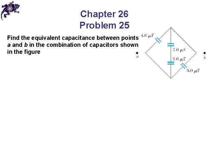 Chapter 26 Problem 25 Find the equivalent capacitance between points a and b in