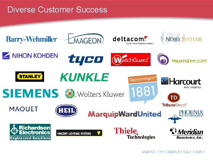 Diverse Customer Success Diverse Customer Success