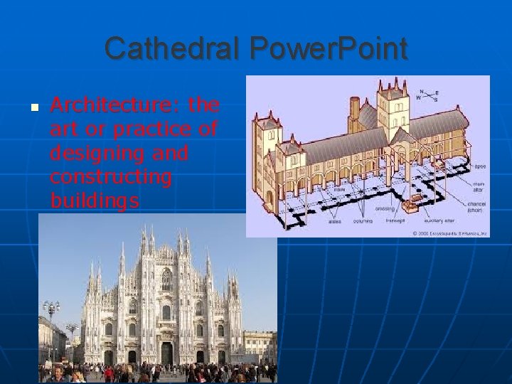 Cathedral Power. Point n Architecture: the art or practice of designing and constructing buildings
