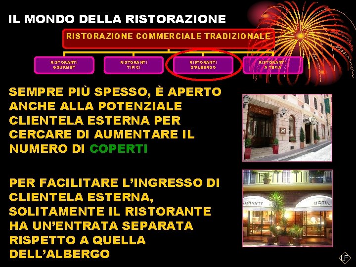 IL MONDO DELLA RISTORAZIONE COMMERCIALE TRADIZIONALE RISTORANTI GOURMET RISTORANTI TIPICI RISTORANTI D’ALBERGO RISTORANTI A