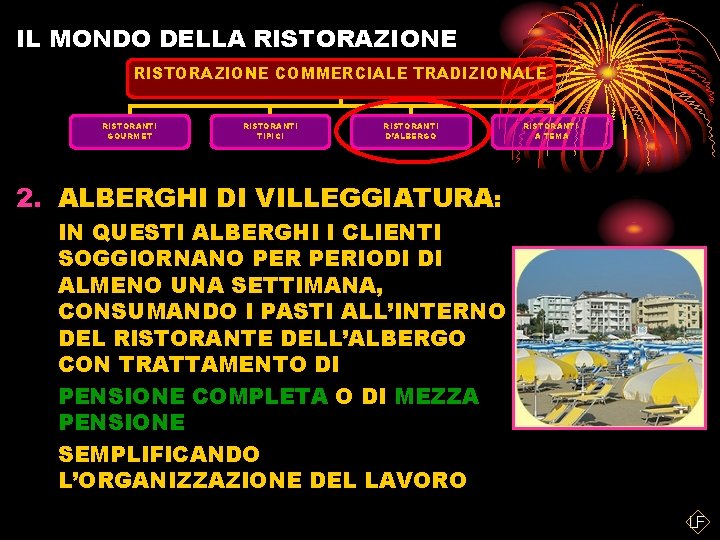 IL MONDO DELLA RISTORAZIONE COMMERCIALE TRADIZIONALE RISTORANTI GOURMET RISTORANTI TIPICI RISTORANTI D’ALBERGO RISTORANTI A