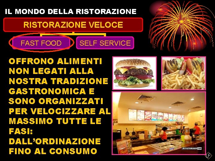 IL MONDO DELLA RISTORAZIONE VELOCE FAST FOOD SELF SERVICE OFFRONO ALIMENTI NON LEGATI ALLA