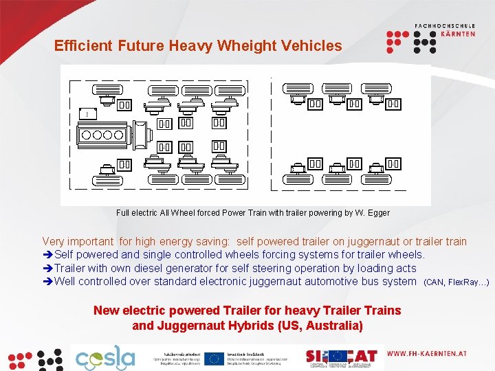 Efficient Future Heavy Wheight Vehicles Full electric All Wheel forced Power Train with trailer