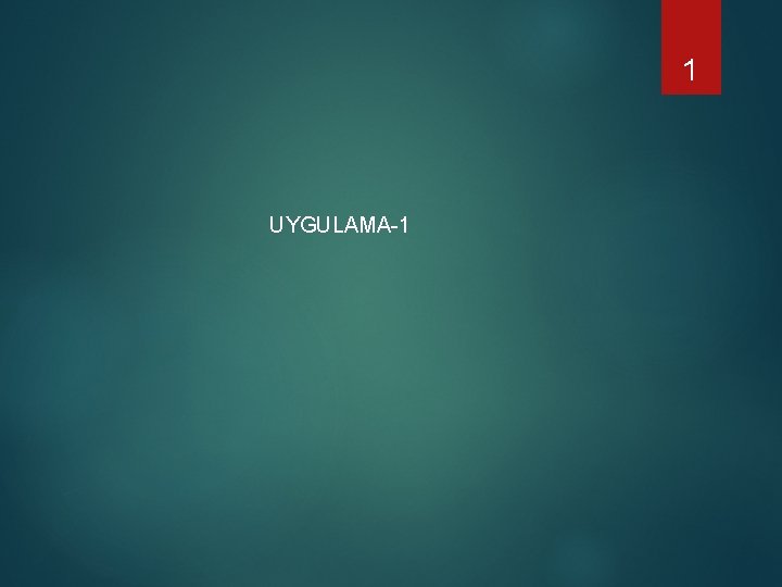 1 UYGULAMA-1 